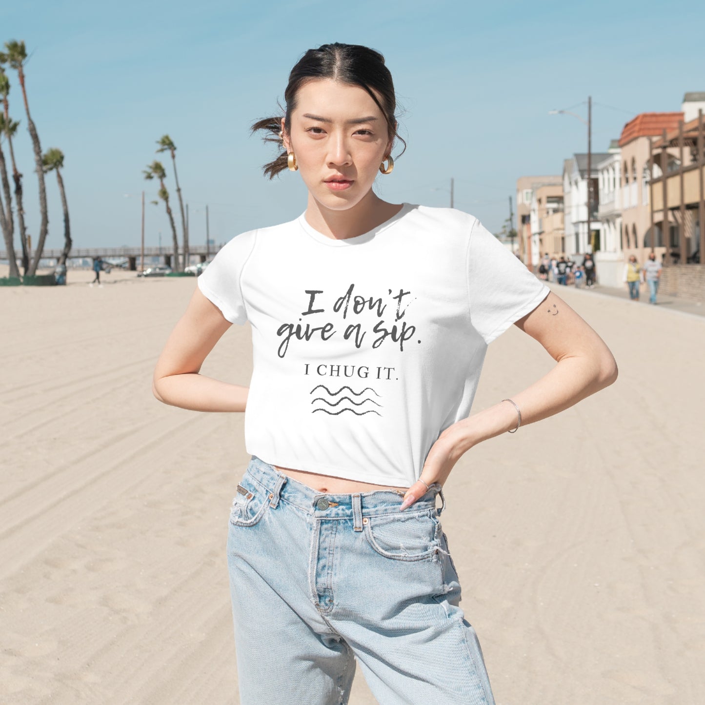 Don't give a sip Cropped Tee