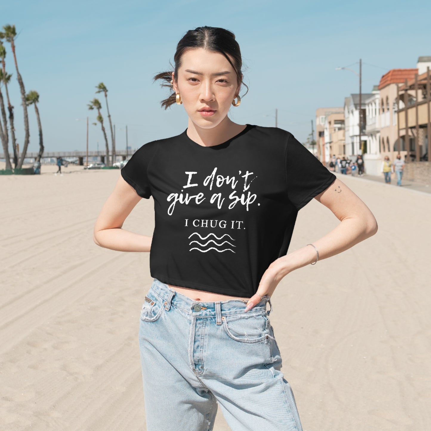 Don't give a sip Cropped Tee